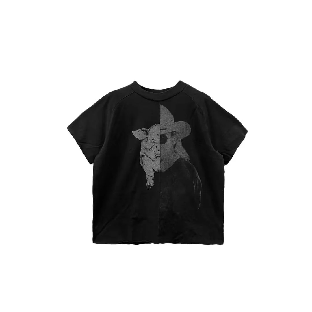E.R.D Human & Pig Print Short Sleeves Tee