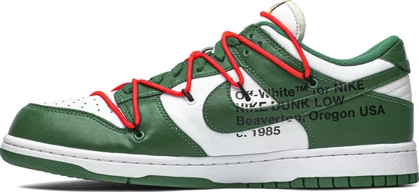 Off White X Dunk Low Pine Green