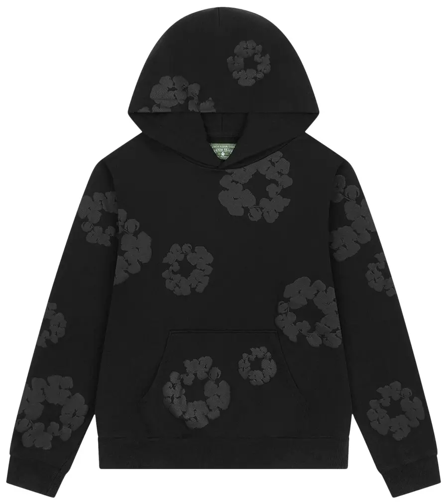 Denim Tears Cotton Wreath Hooded Sweatshirt 'Black Monochrome'