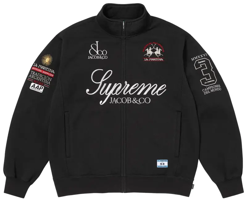 トップス Supreme x La Martina Zip Up Sweatshirt L Supreme x La Martina x Jacob & Co Zip Up Sweatshirt 'Black'