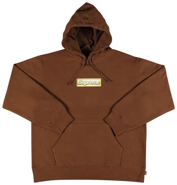 Supreme Bling Box Logo Hooded Sweatshirt 'Dark Brown'