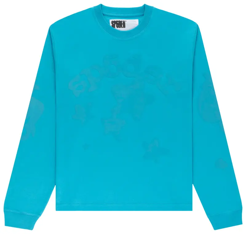 Sp5der Beluga Long-Sleeve Tee 'Ocean Blue'