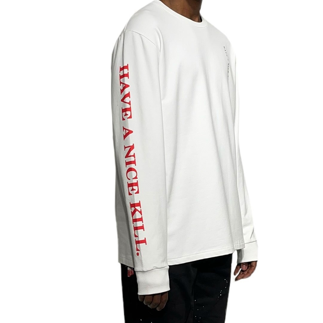 HAVE A NICE KILL'' Logo White Long Sleeve