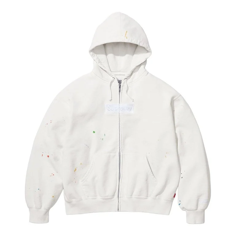 トップス Supreme x MM6 Maison Margiela BoxLogoZip Supreme® / MM6 Maison Margiela Zip Up Box Logo Hooded Sweatshirt