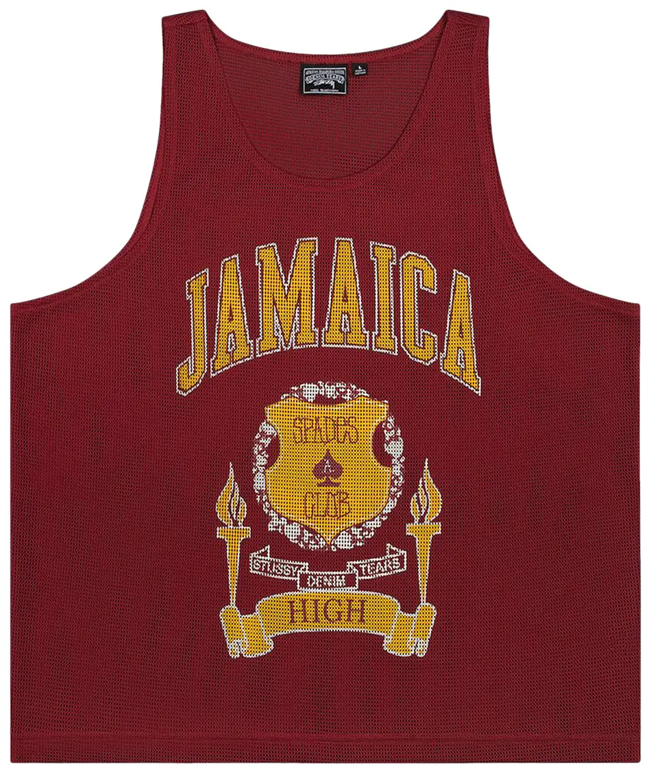 Denim Tears x Stussy Jamaica High Gym Tank 'Cardinal'