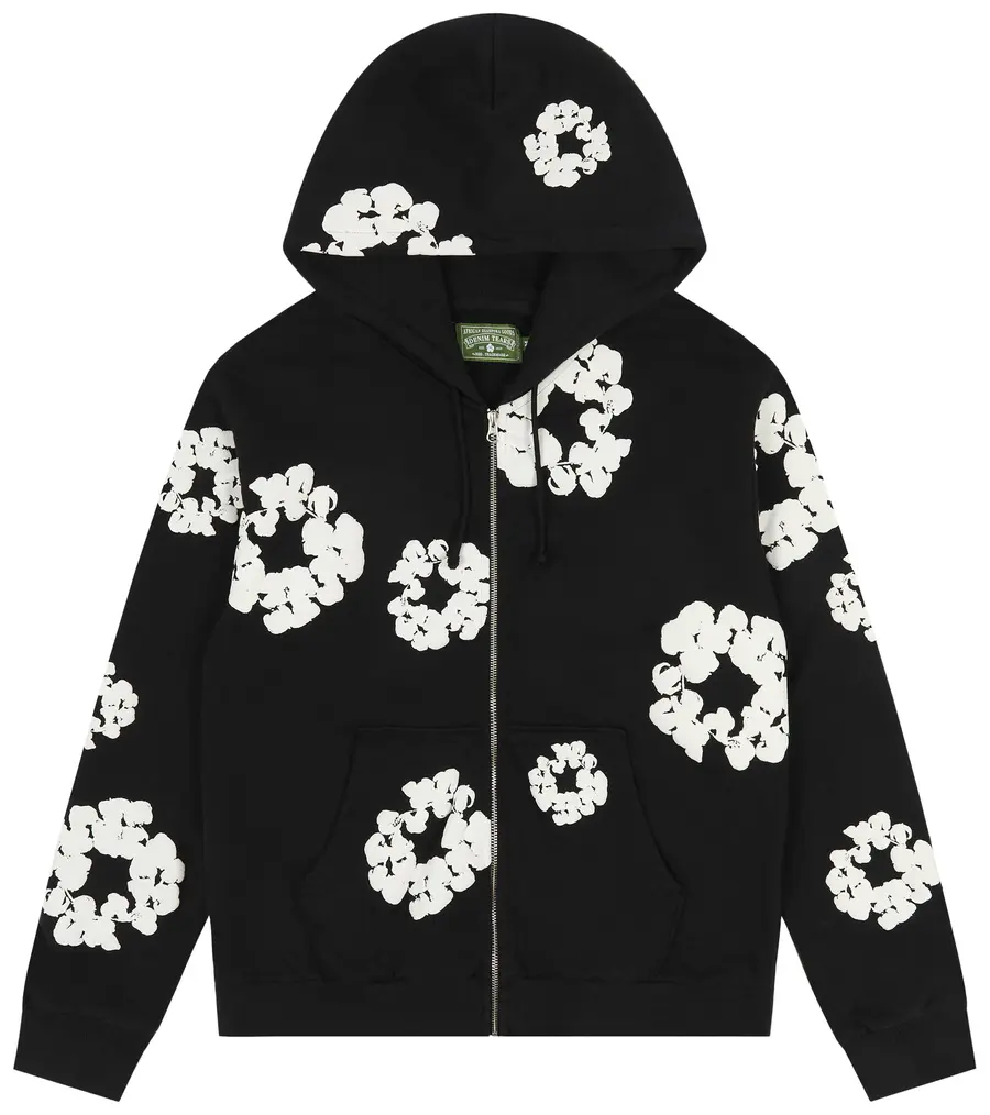 Denim Tears Cotton Wreath Zip Hoodie 'Black'