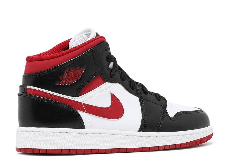 Jordan 1 Mid GS Black Gym Red