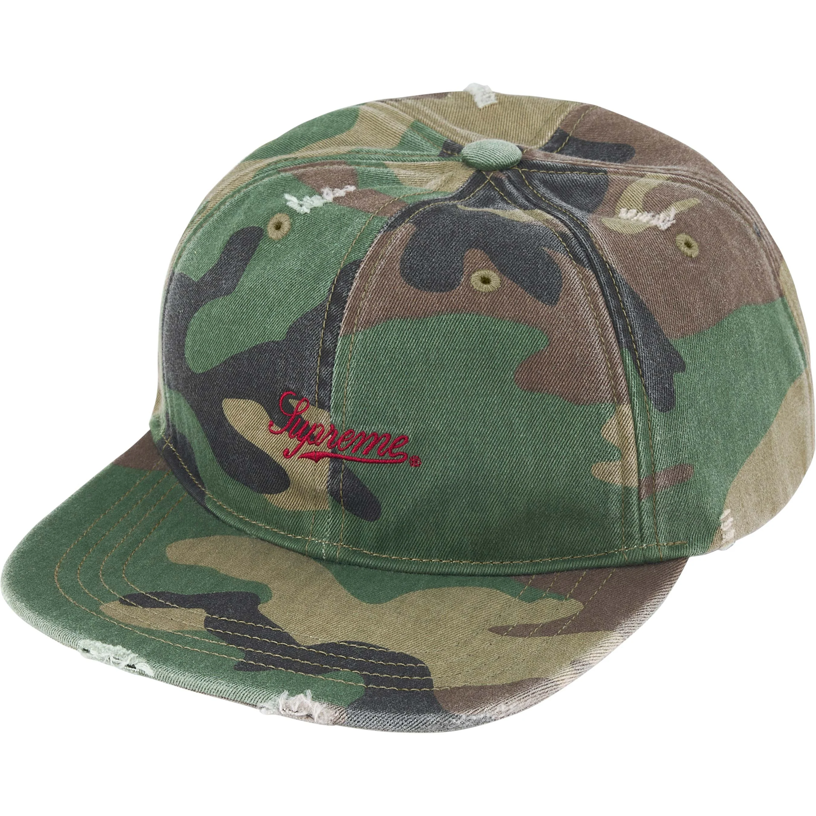 Supreme Distressed 6 Panel Cap