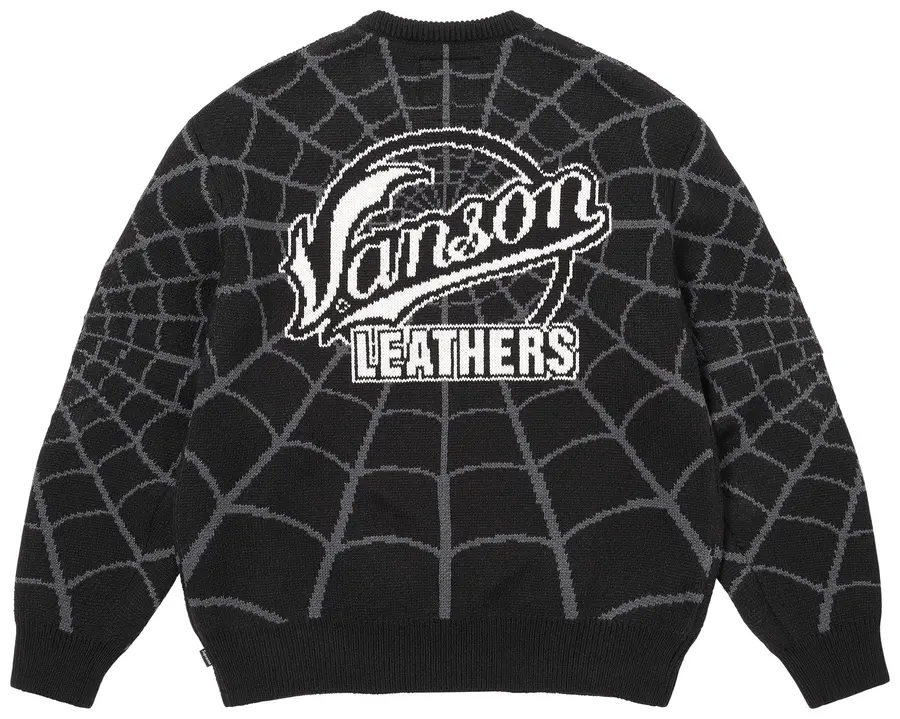 トップス Supreme Vanson Leathers Sweater M Supreme x Vanson Leathers Spider-Man Sweater 'Black'