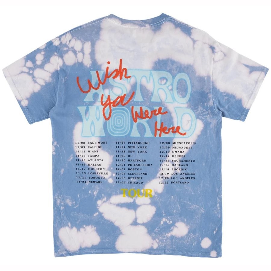 Travis Scott No Bystanders Tee Blue Tie Dye