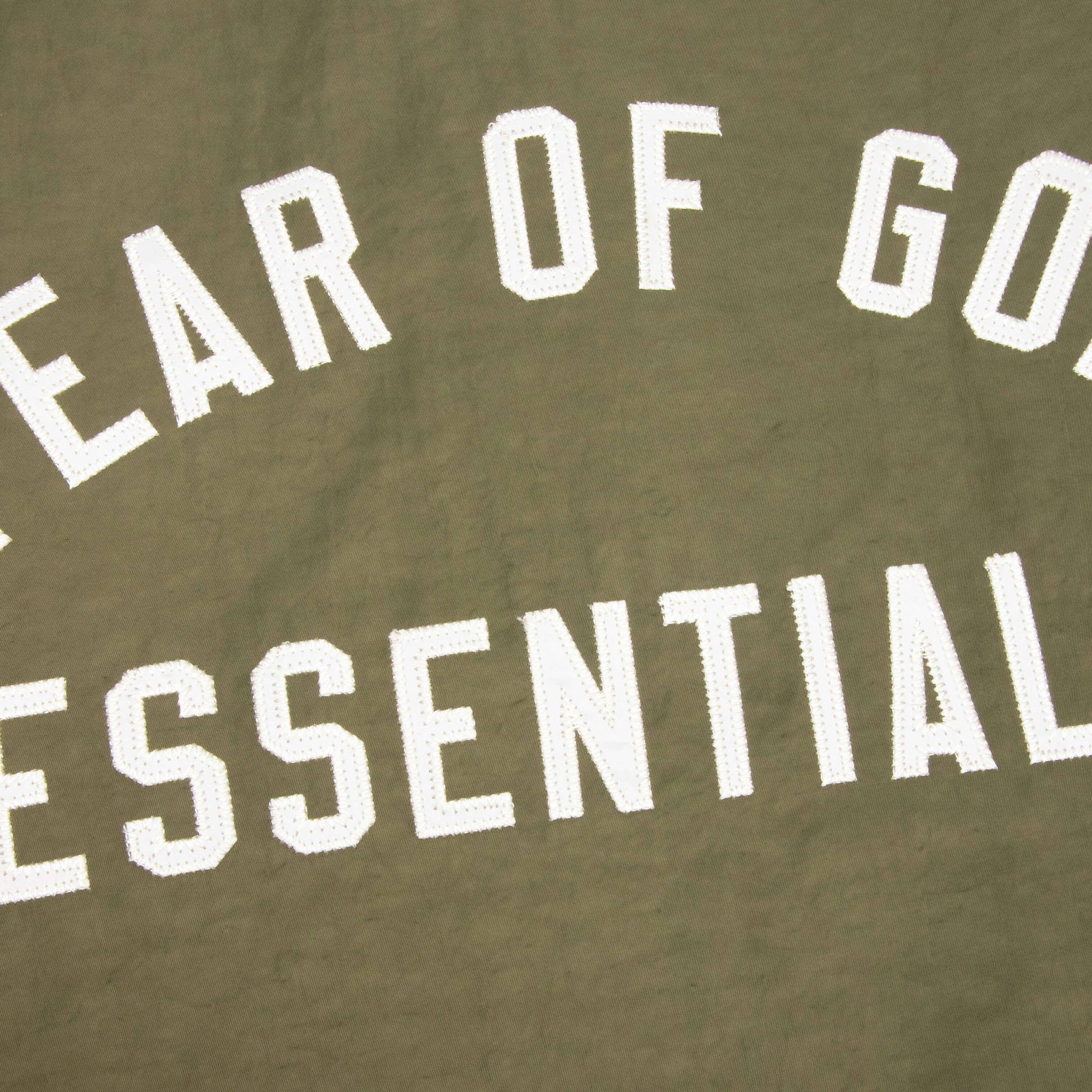 Fear of God Essentials Textured Nylon Hooded Coaches Jacket 'Green'