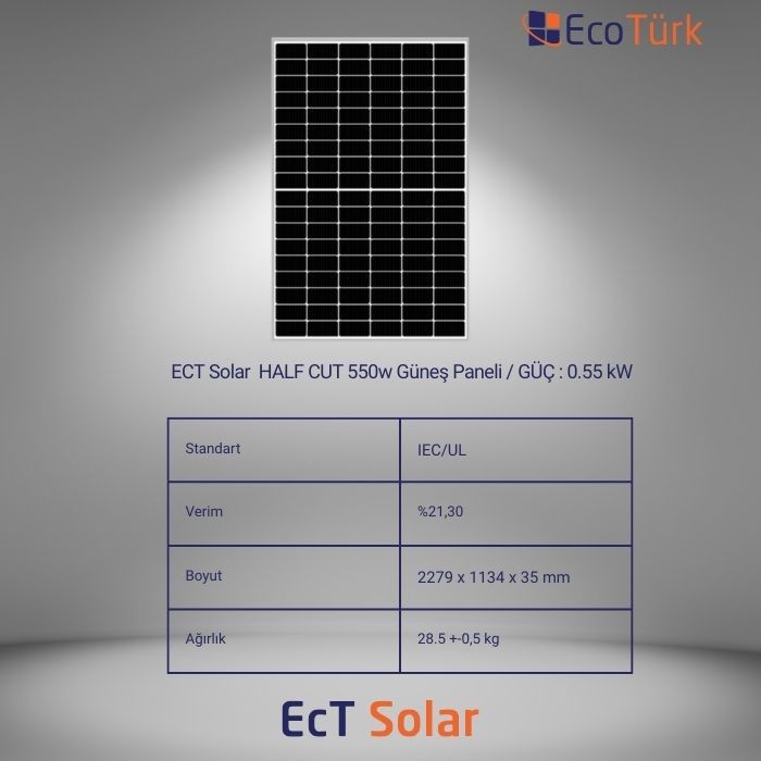 ECT SOLAR 550W GÜNEŞ PANELİ 10 ADET