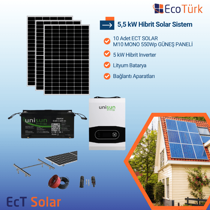 5.5 KW HİBRİT SOLAR SİSTEM