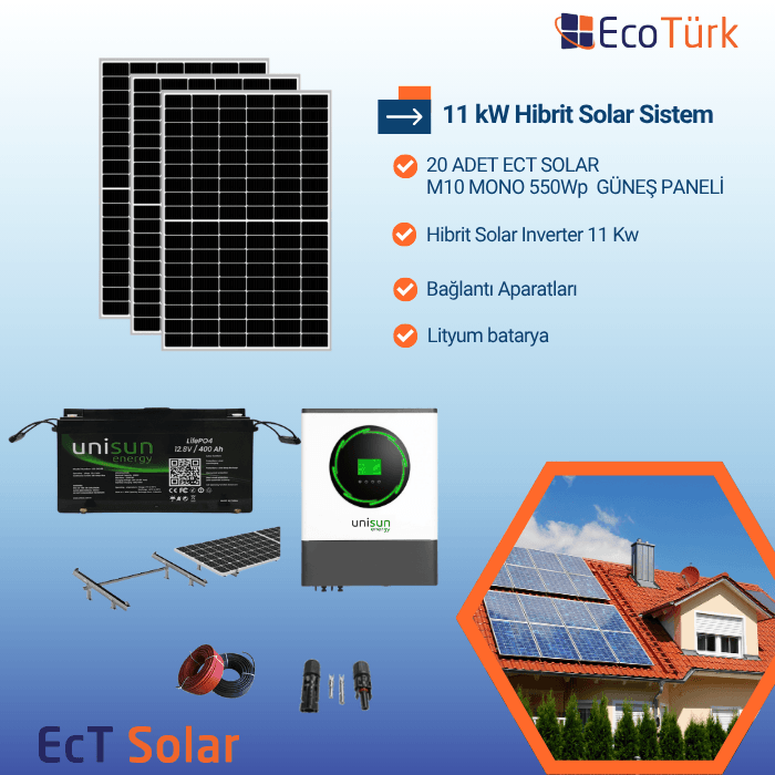 11 kW HİBRİT SOLAR SİSTEM 