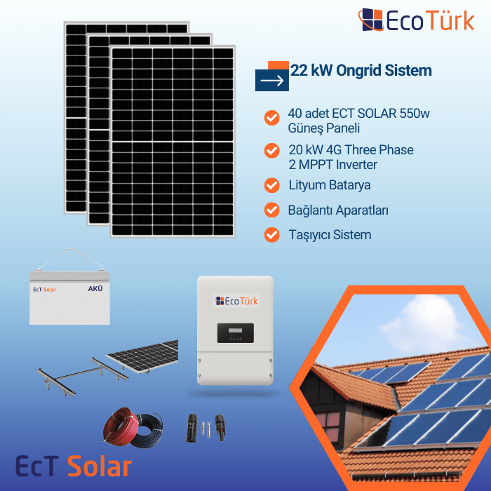 22 kW ON-GRID SOLAR PAKET SİSTEM