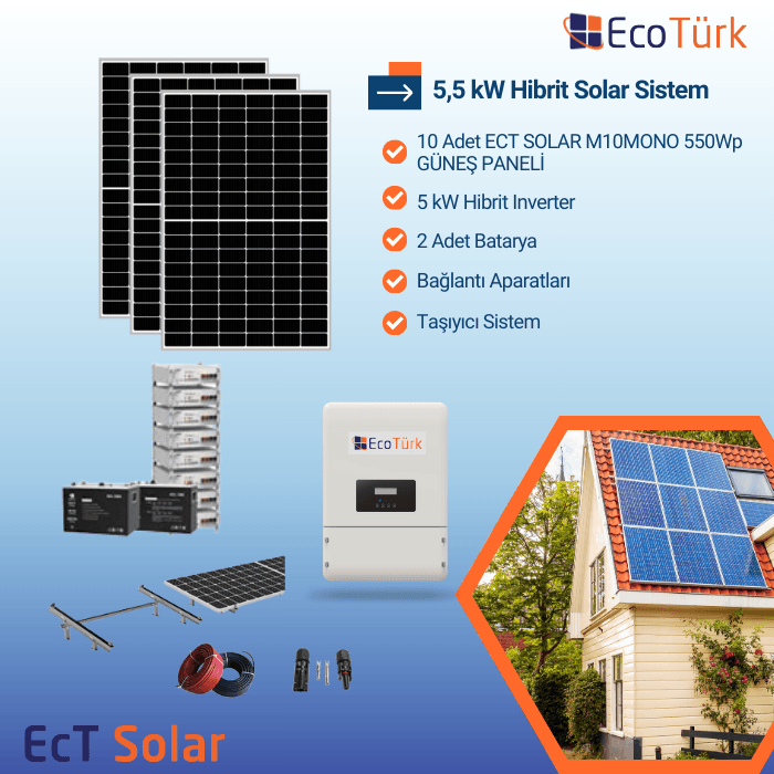 5,5 kW HİBRİT SOLAR PAKET SİSTEM 
