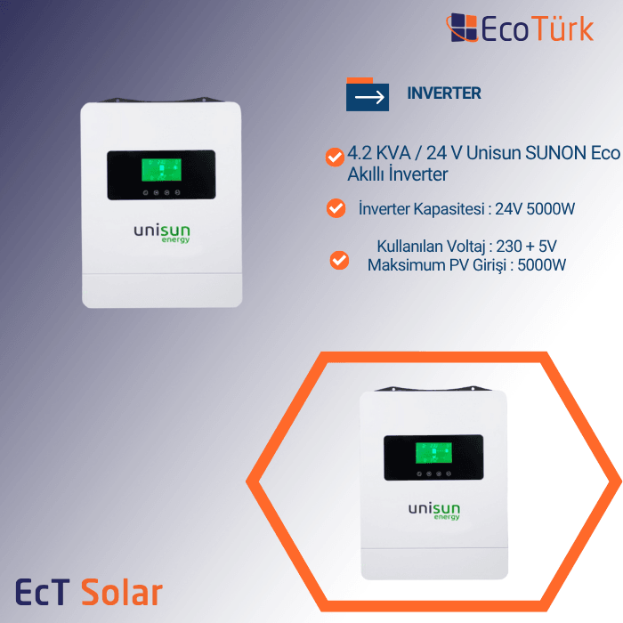 INVERTER 4.2 KW / 24 V Unisun SUNON Eco Akıllı İnverter
