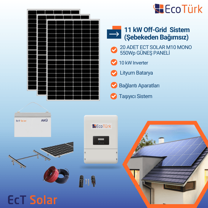 11 kW OFF-GRID SİSTEM (ŞEBEKEDEN BAĞIMSIZ)