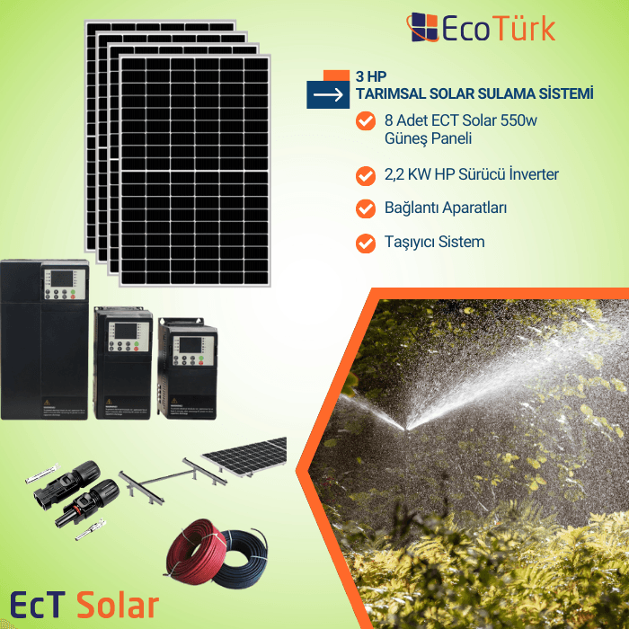  3 HP TARIMSAL SOLAR SULAMA SİSTEMİ 