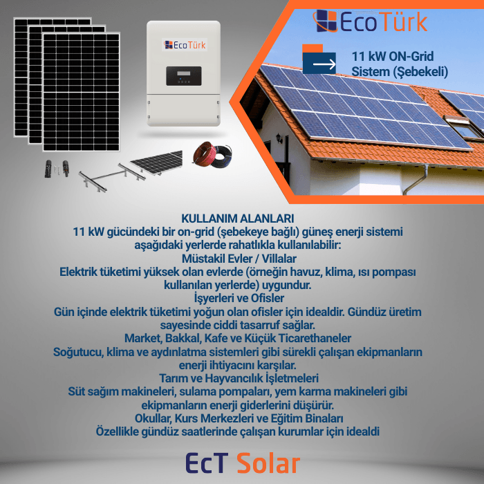 11 kW ON-GRID SİSTEM (ŞEBEKELİ)