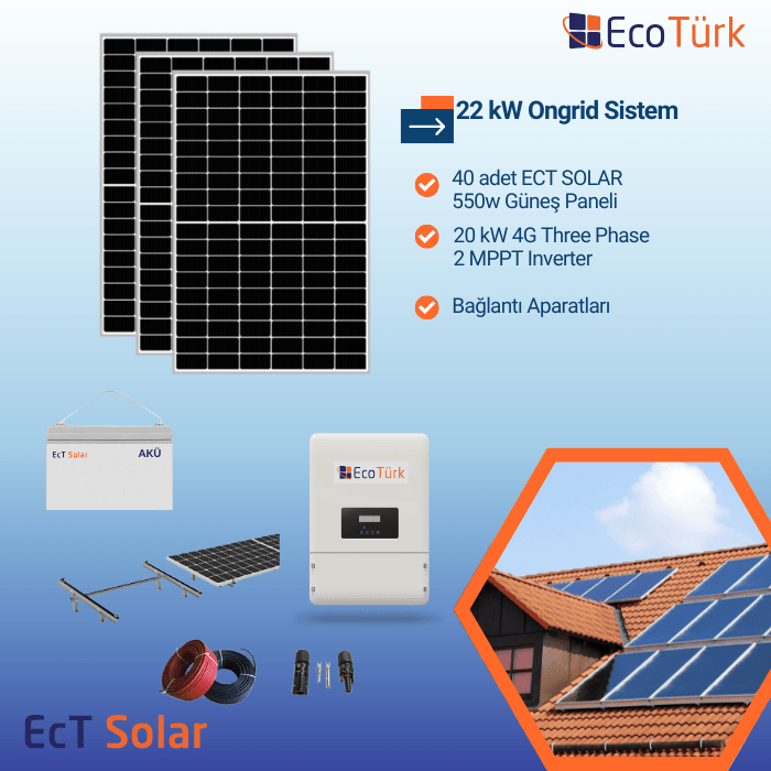 22 kW ON-GRID SOLAR PAKET SİSTEM
