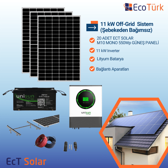 11 kW OFF-GRID SOLAR SİSTEM (ŞEBEKEDEN BAĞIMSIZ)