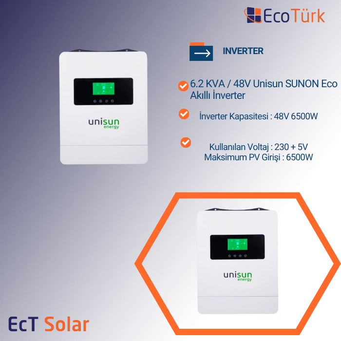 INVERTER 6.2 KW / 48V Unisun SUNON Eco Akıllı İnverter