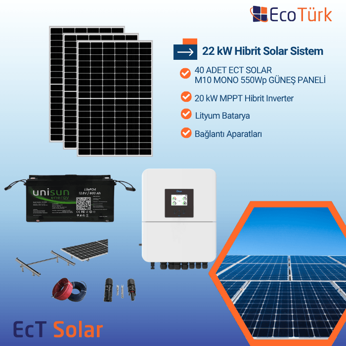 22 kW HİBRİT SOLAR  SİSTEM