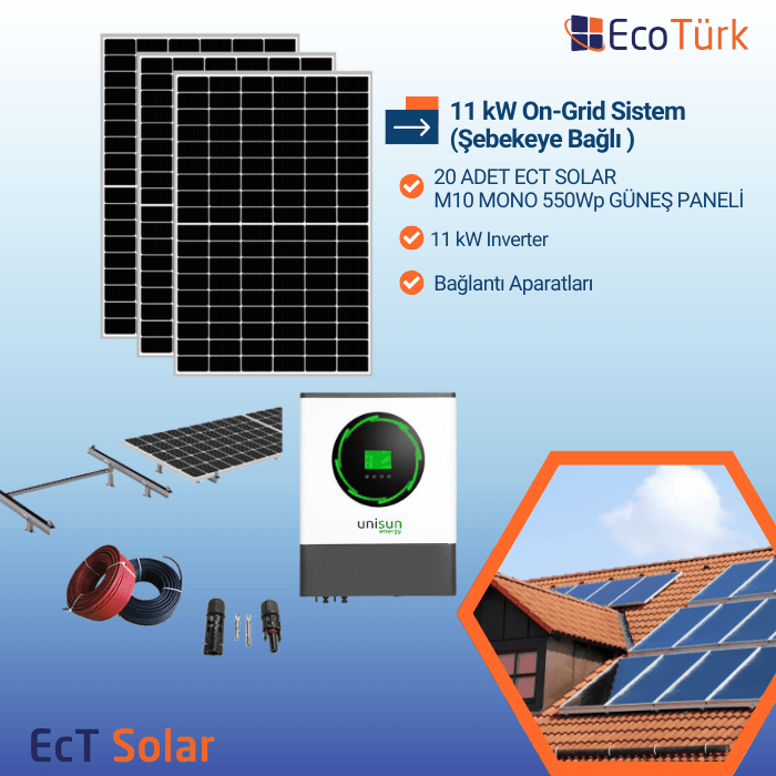 11 kW ON-GRID SİSTEM (ŞEBEKELİ)
