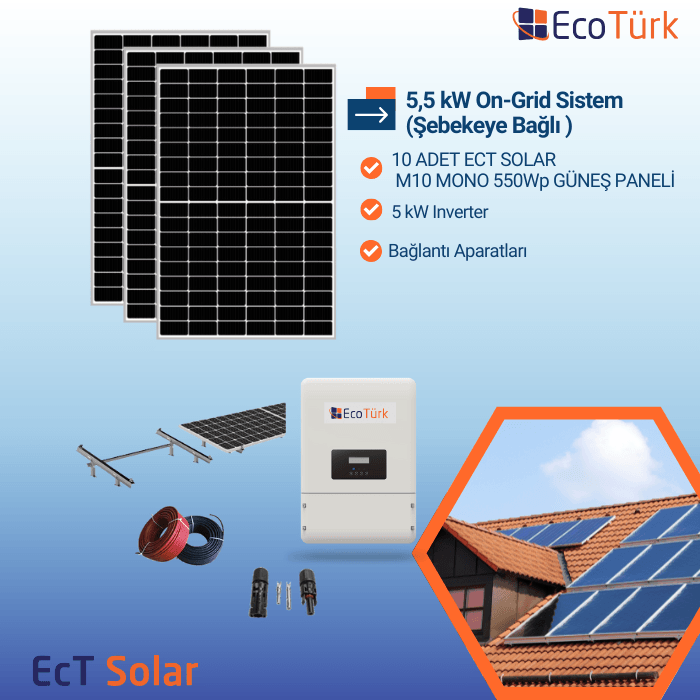 5.5 KW ON-GRID SOLAR PAKET SİSTEM