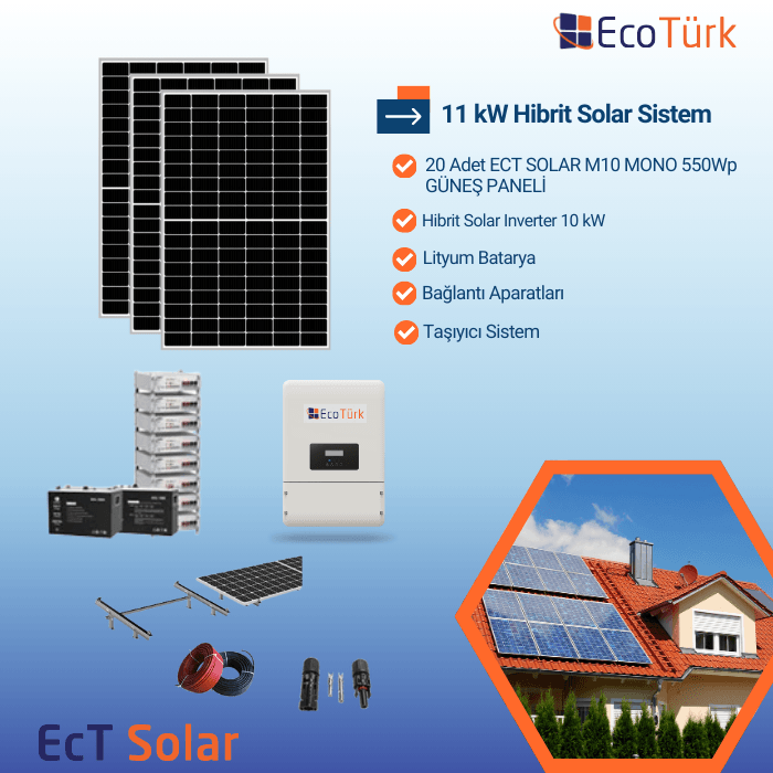 11 kW HİBRİT SOLAR SİSTEM 