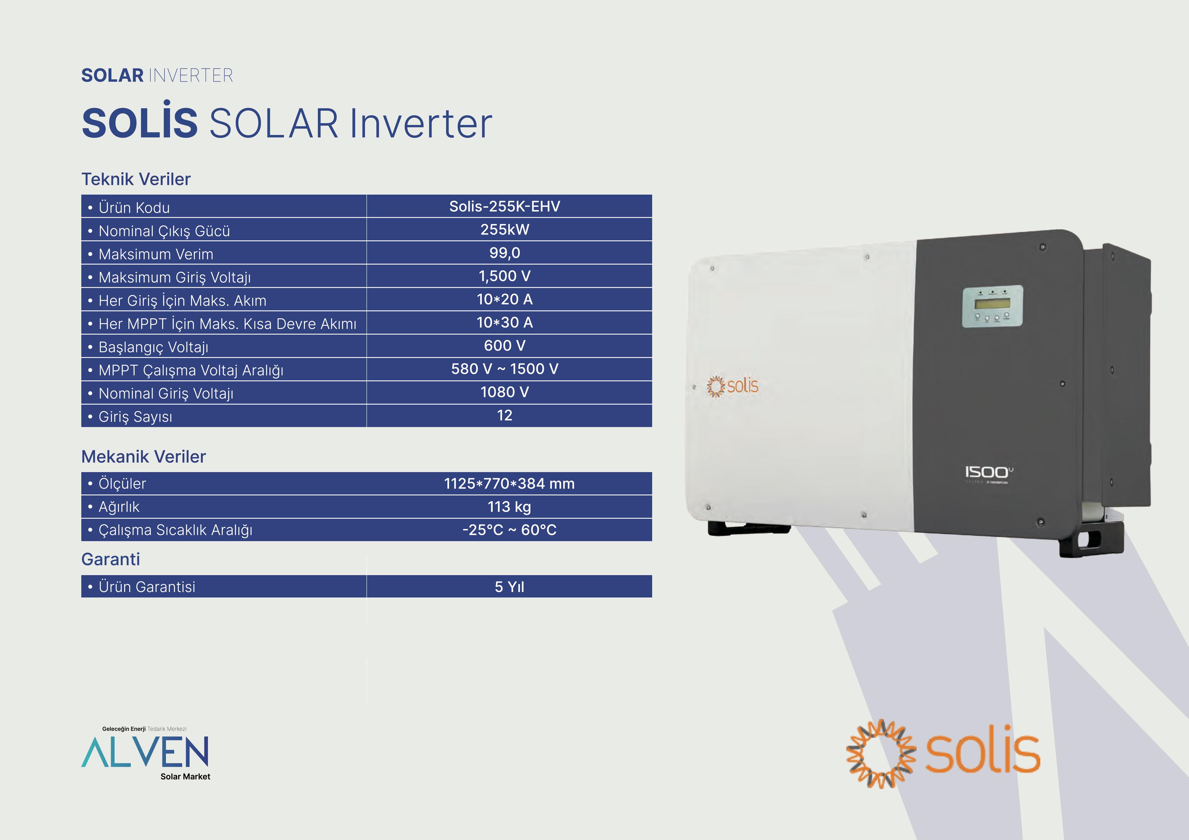 SOLİS ON-GRİD INVERTER 255 kW