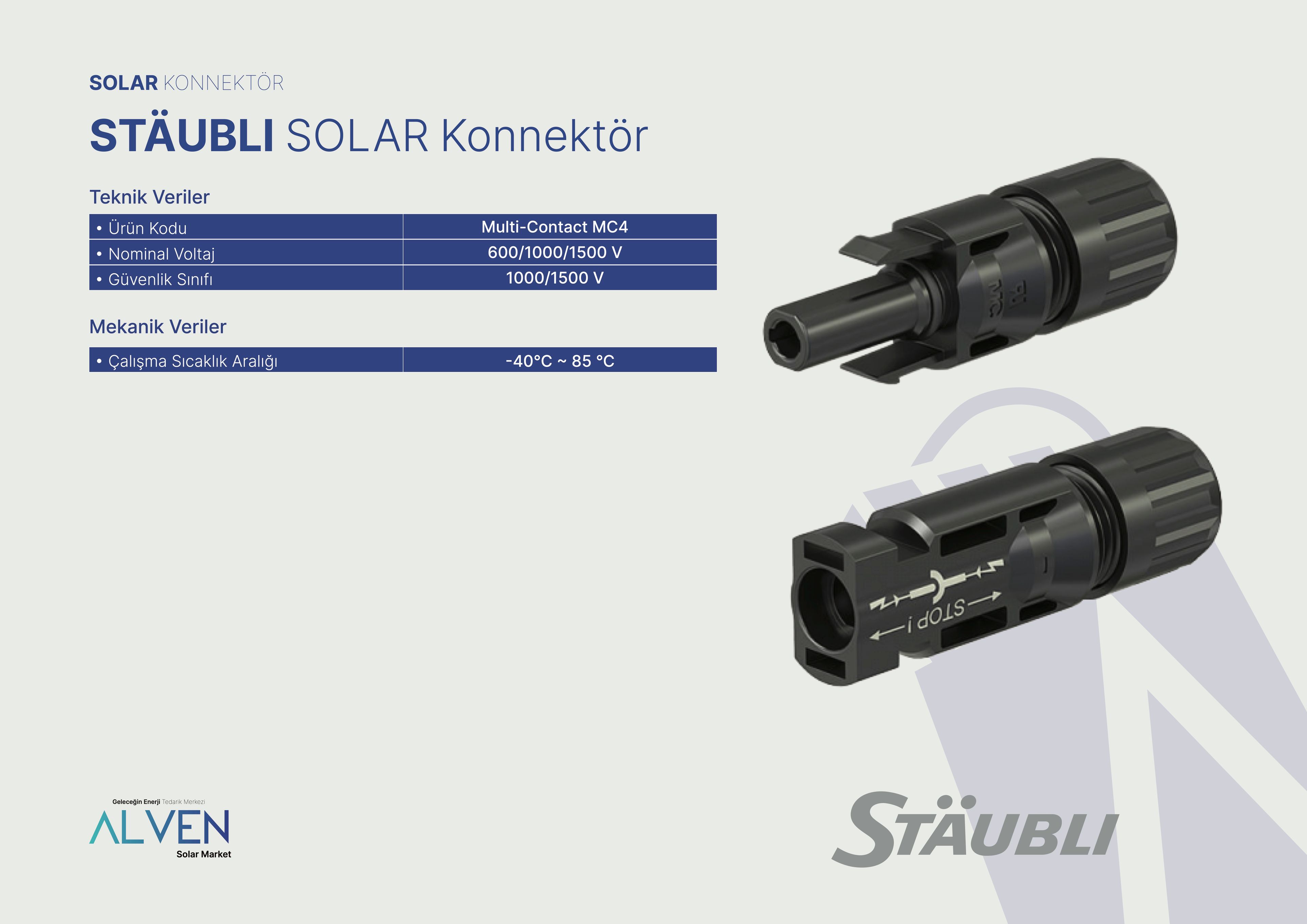 STÄUBLI SOLAR KONNEKTÖR Multi-Contact MC4 