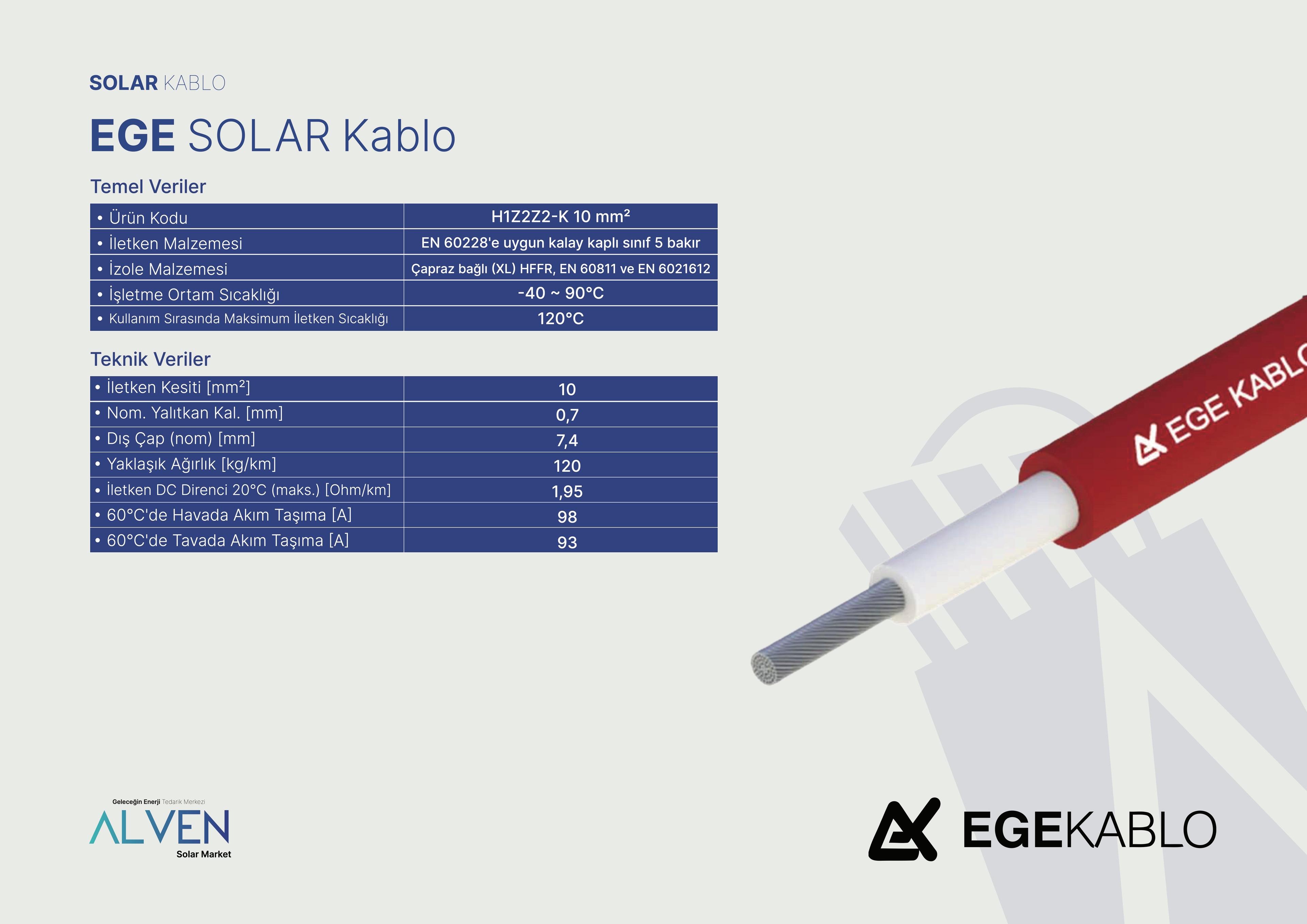 EGE SOLAR KABLO 10 mm²