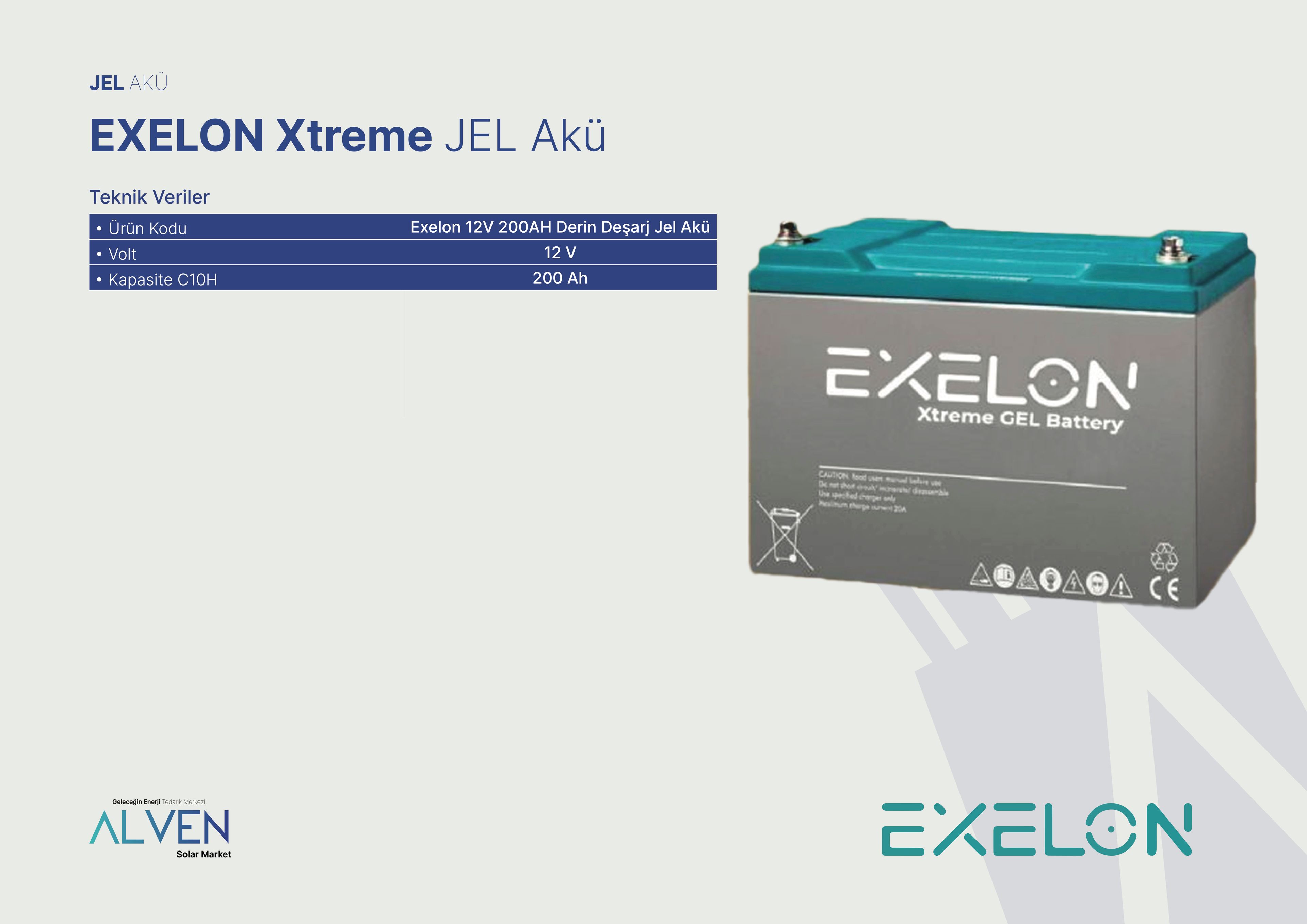 EXELON Xtreme JEL AKÜ 12V 200 Ah