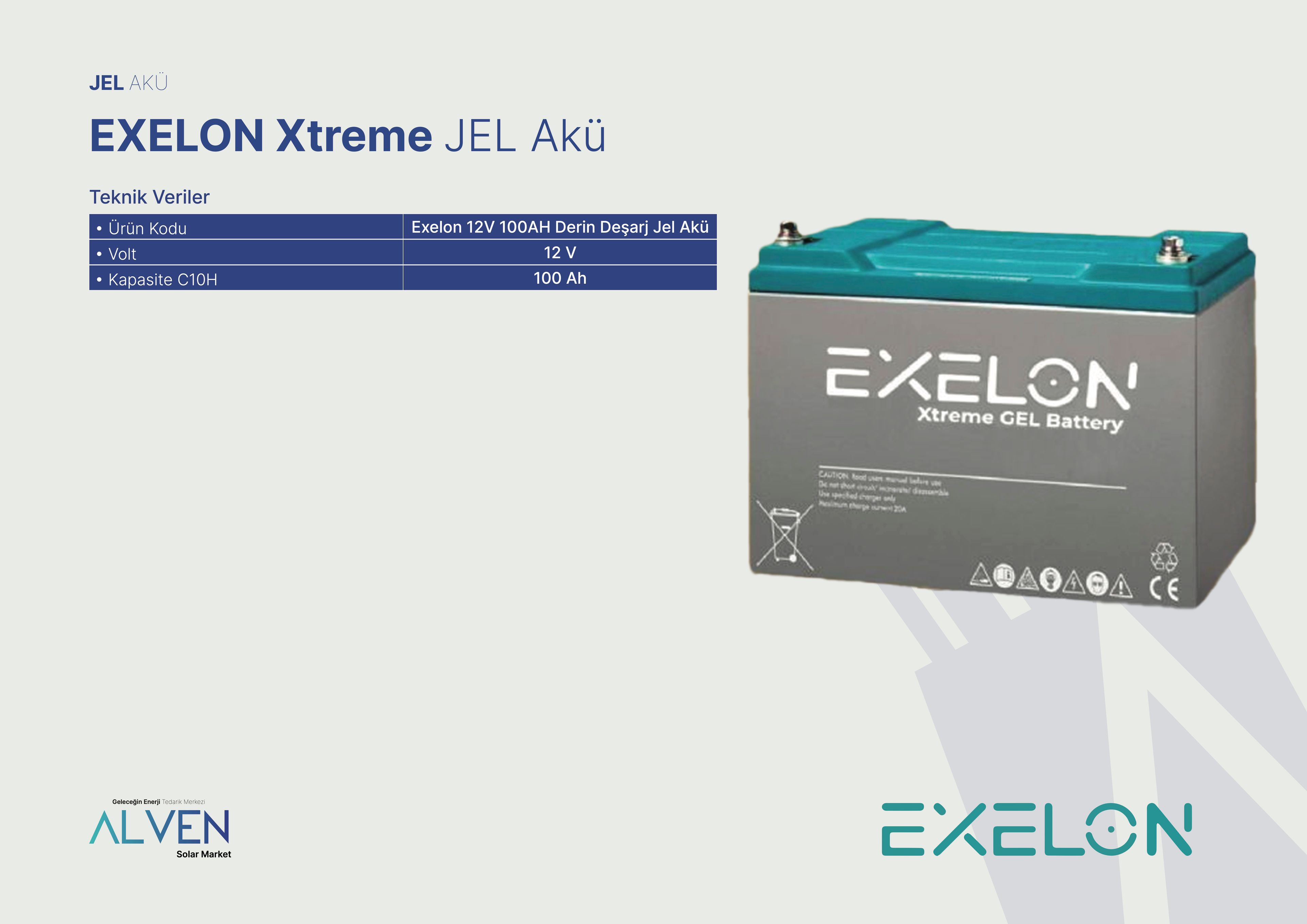 EXELON Xtreme JEL AKÜ 12V 100 Ah