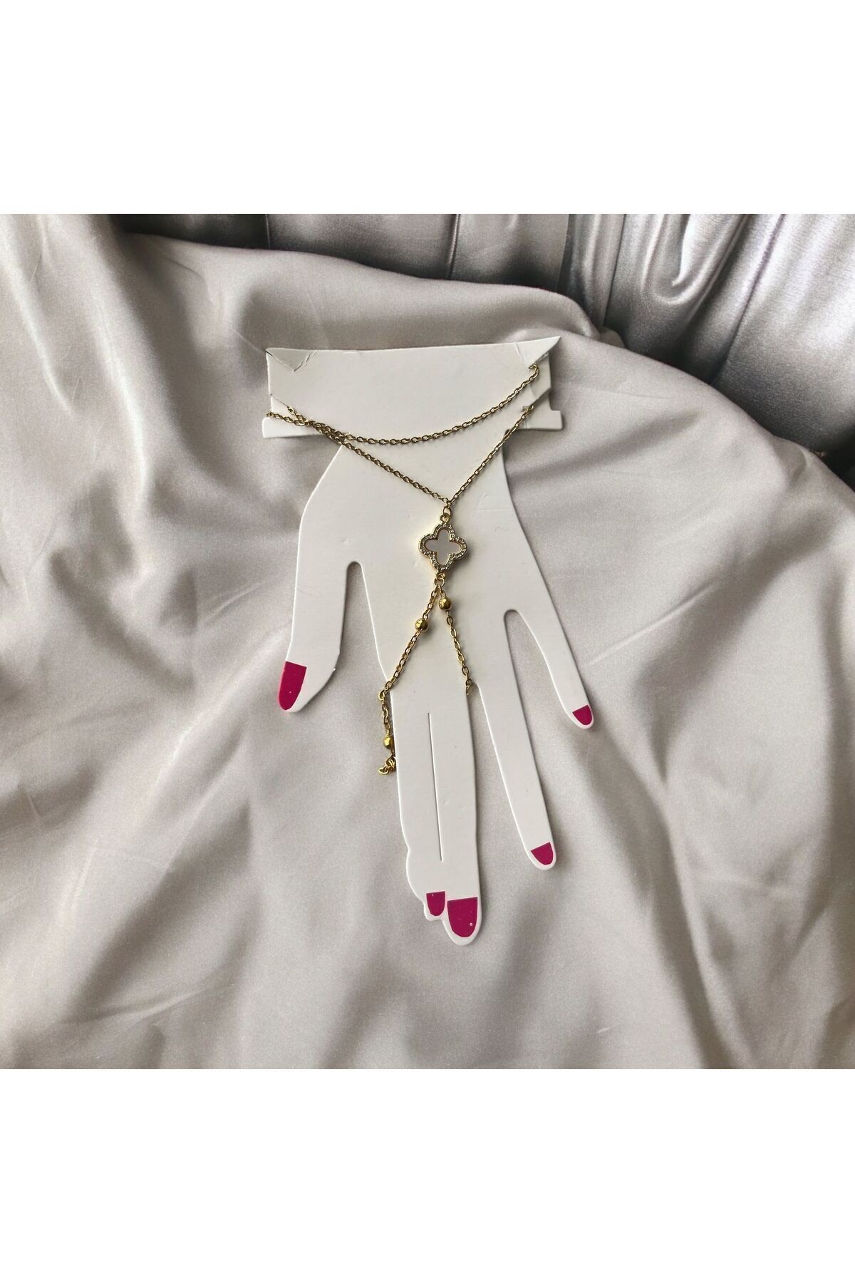 Gold Van Cleef Yonca Model Şahmeran Çelik Bileklik