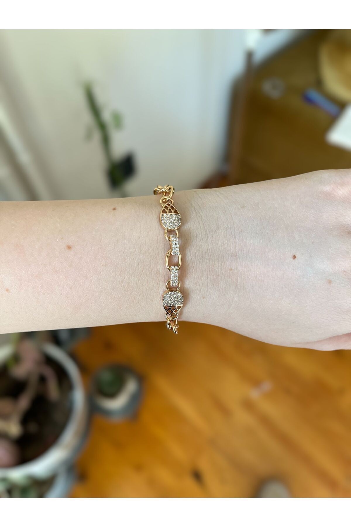 Zirkon Taşlı Rose Gold Bileklik
