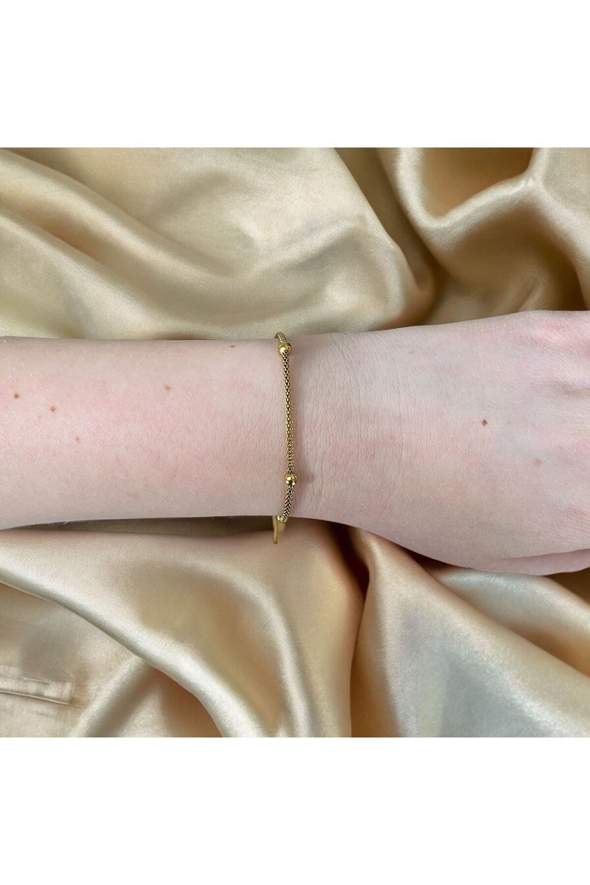 Gold Hasır Çelik Bileklik