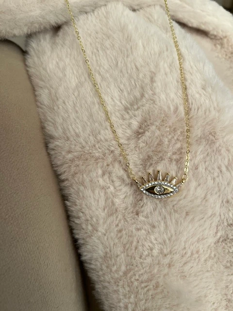 14k Altın Kaplama Göz Kolye