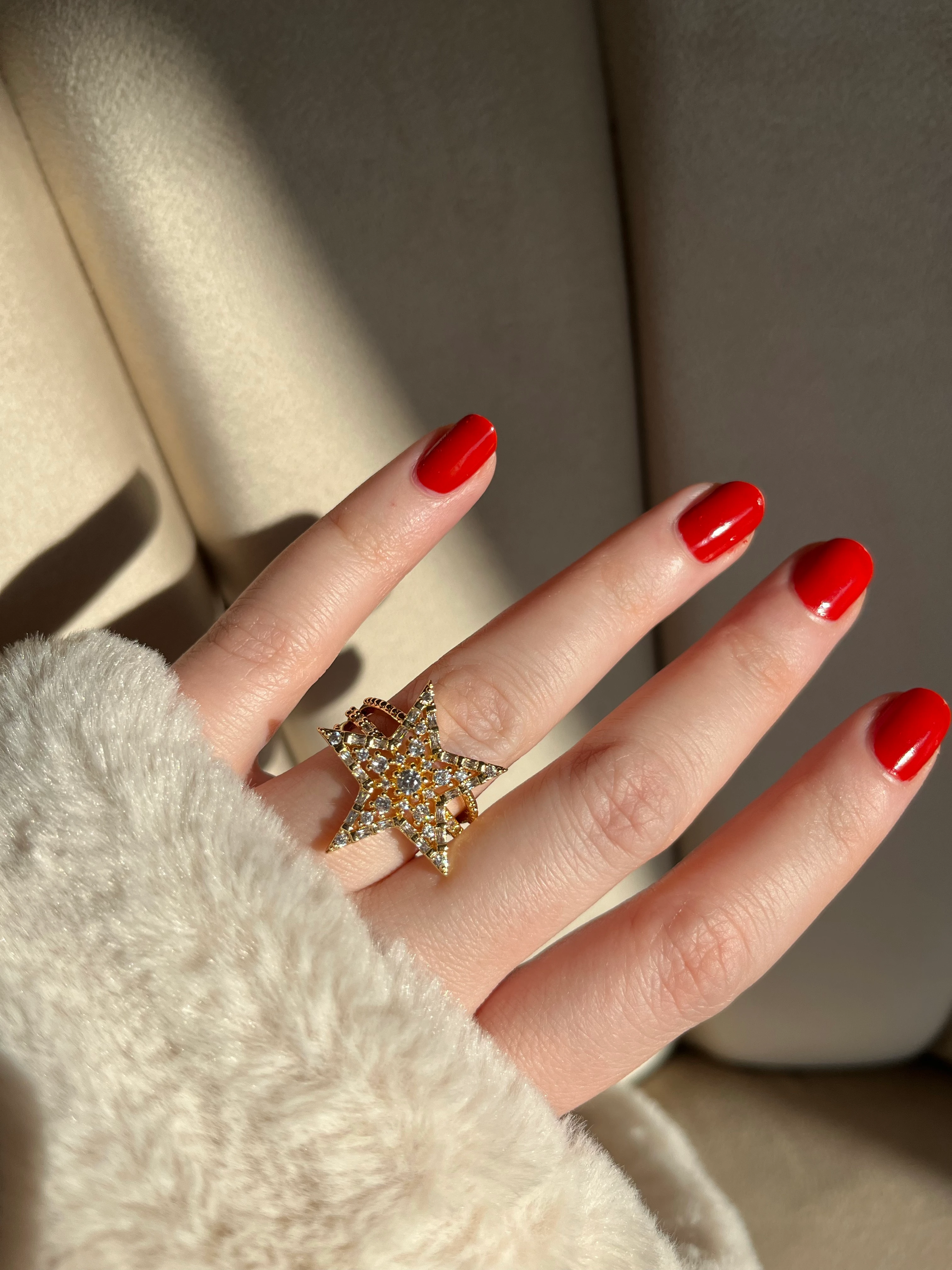 Gold Ayarlanabilir Yıldız Yüzük