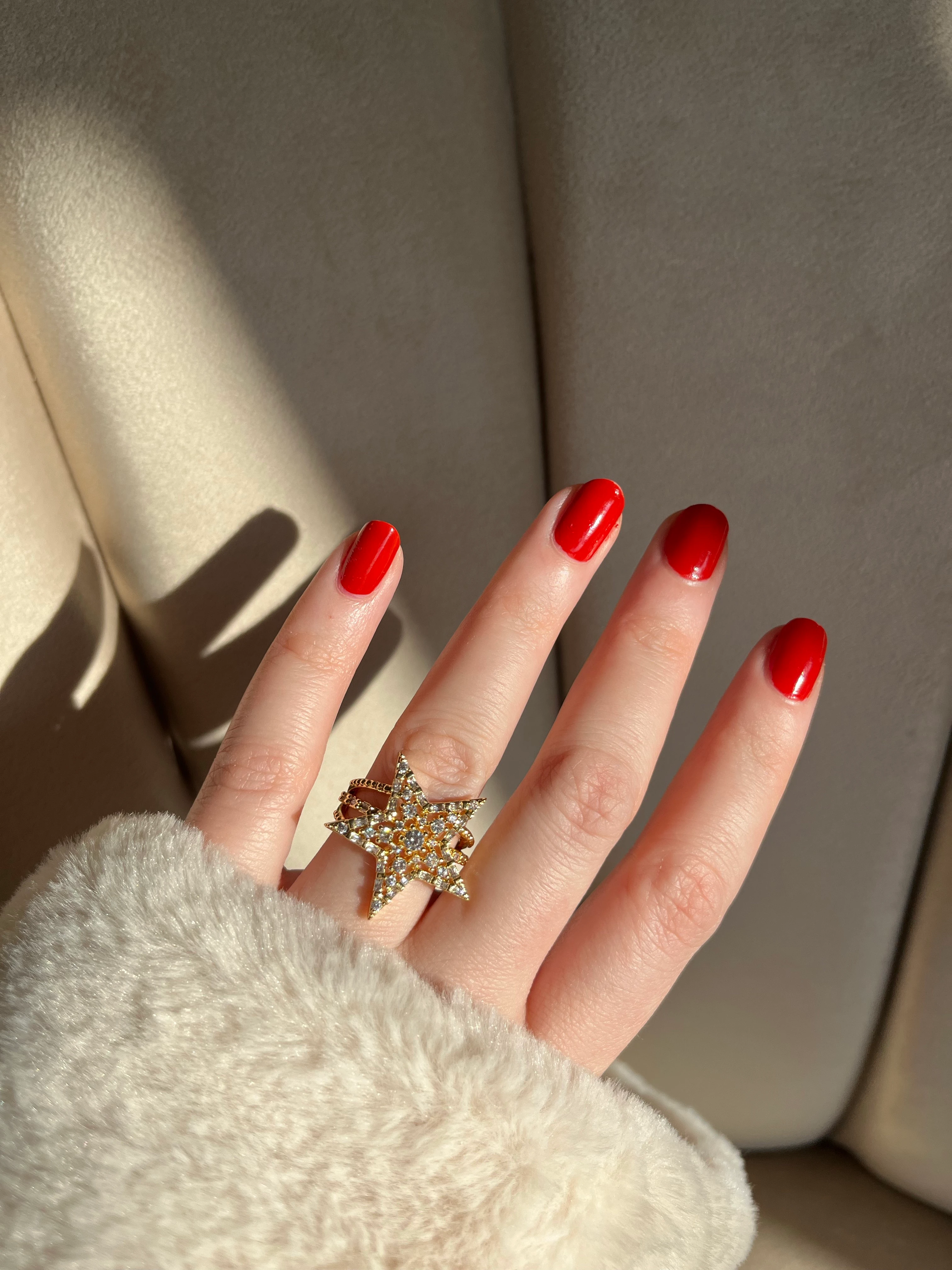 Gold Ayarlanabilir Yıldız Yüzük