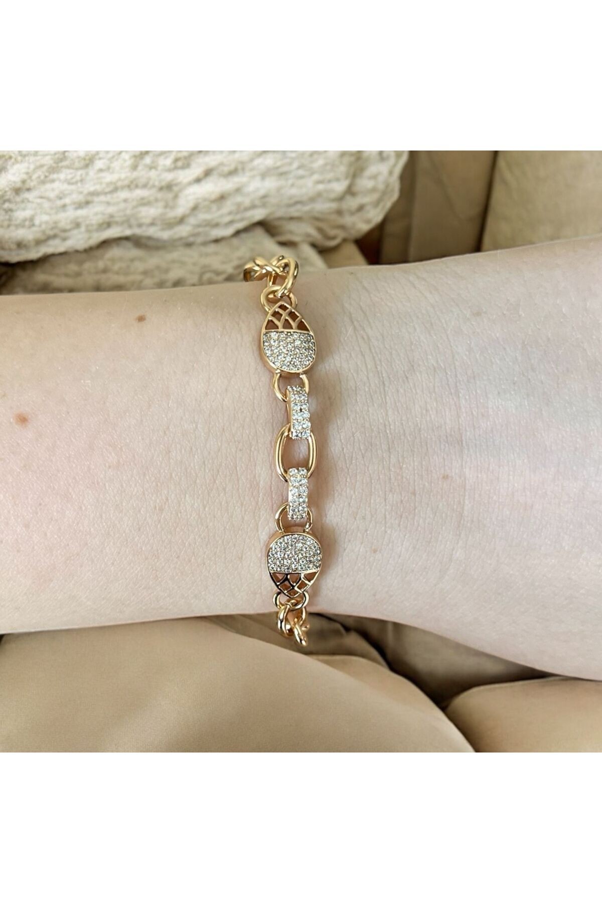 Zirkon Taşlı Rose Gold Bileklik