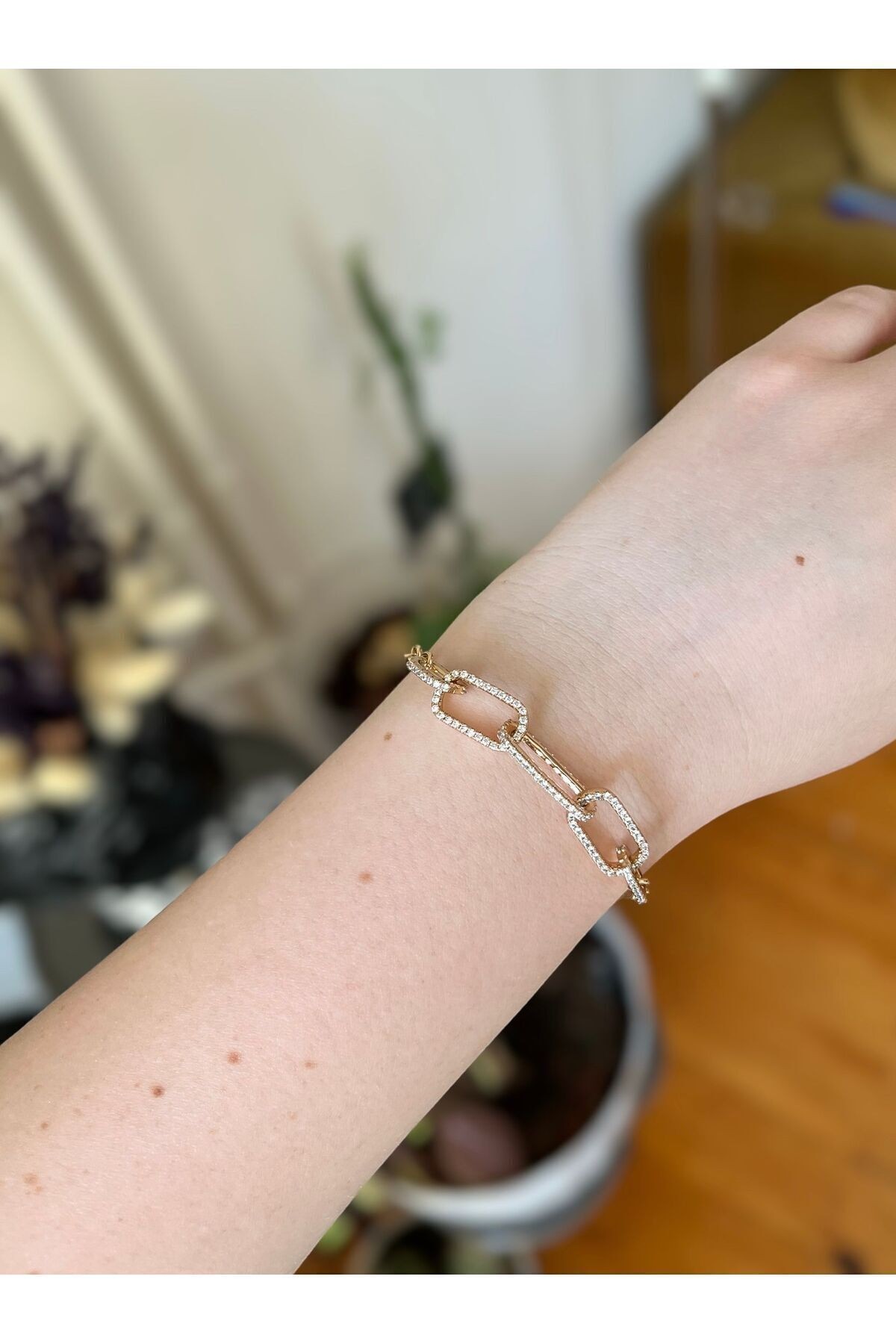 Xuping Rose Gold Zirkon Taşlı Kararmaz Üst Kalite Çelik Bileklik