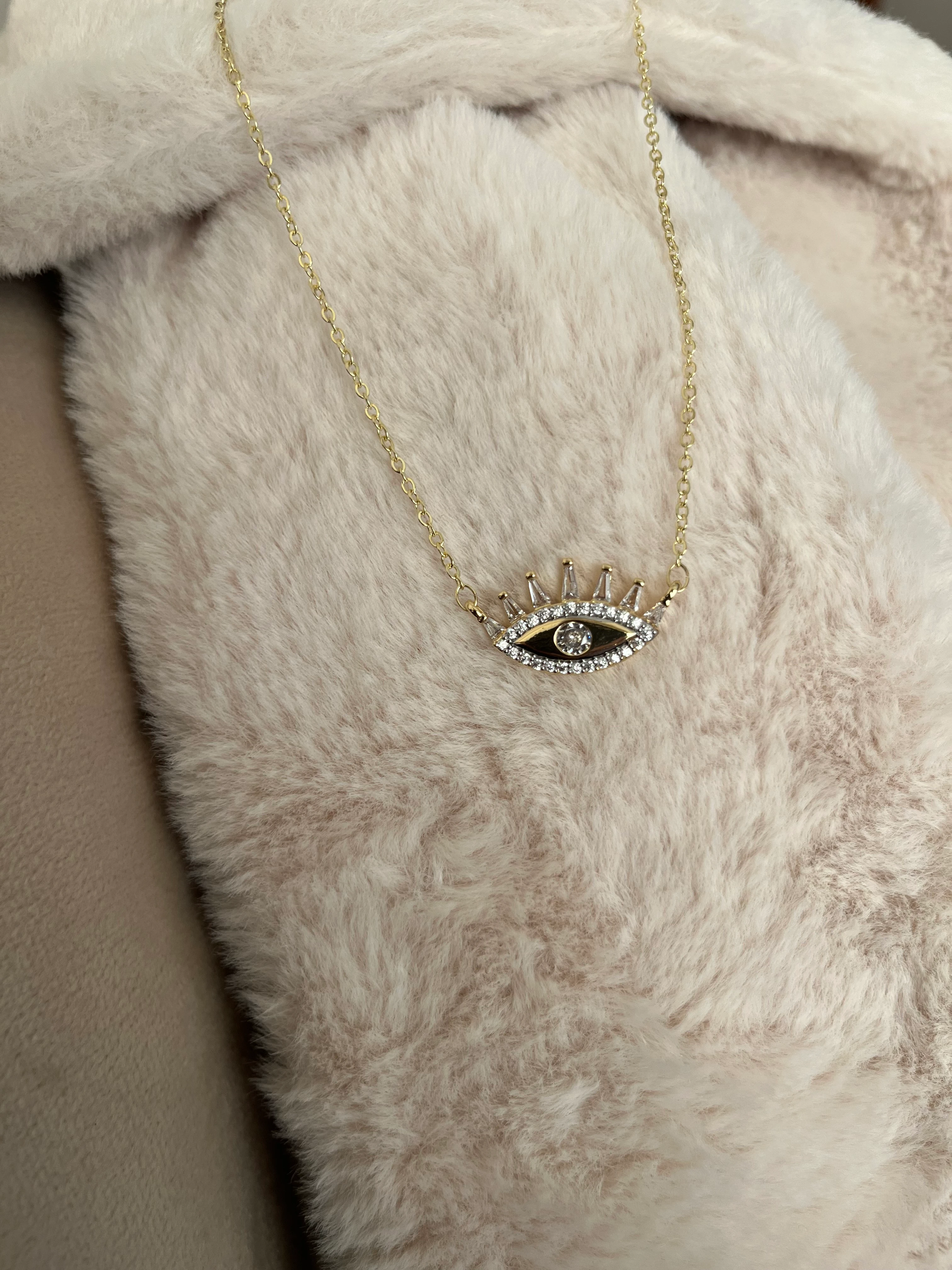 14k Altın Kaplama Göz Kolye