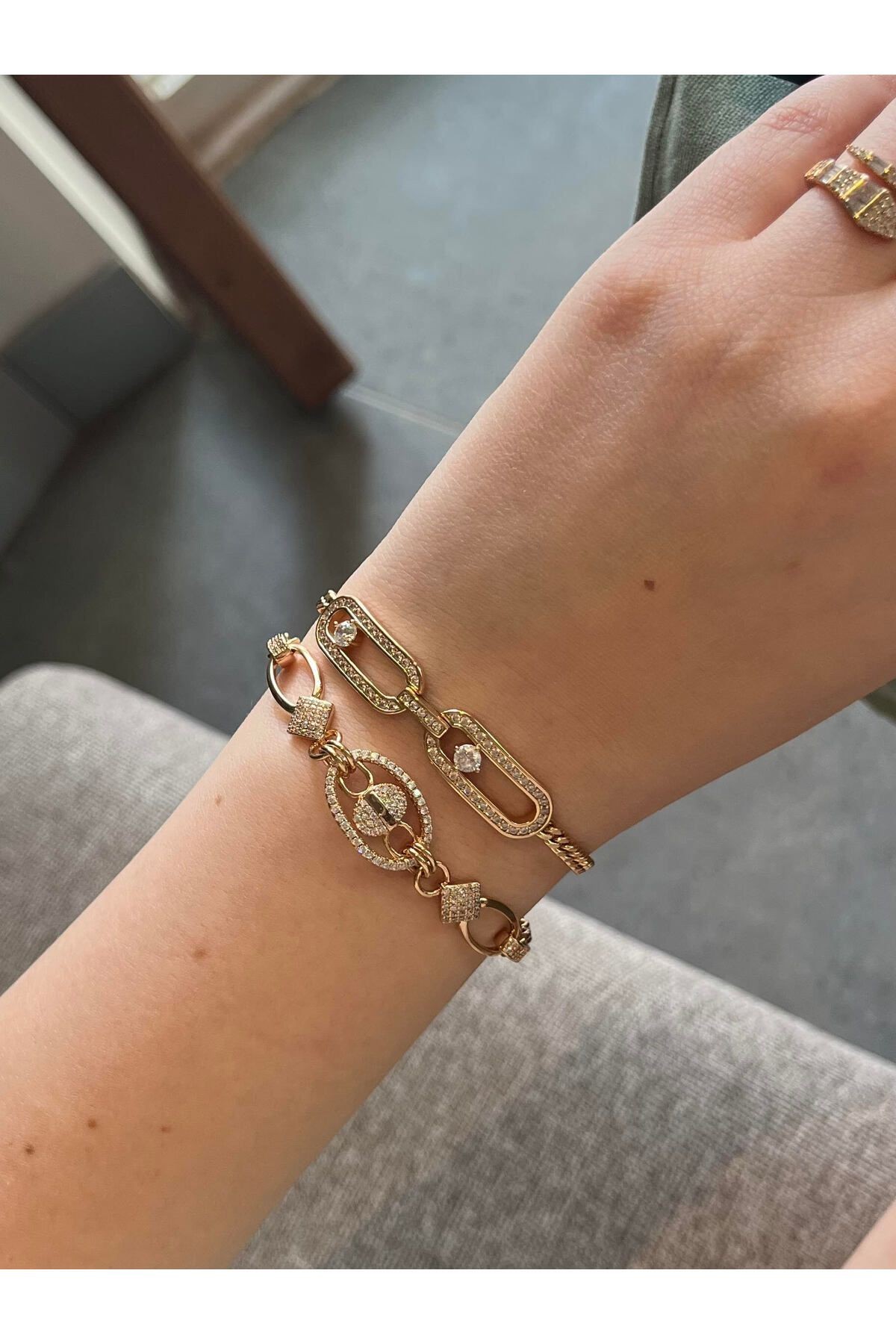 Zirkon Taşlı Rose Gold Bileklik