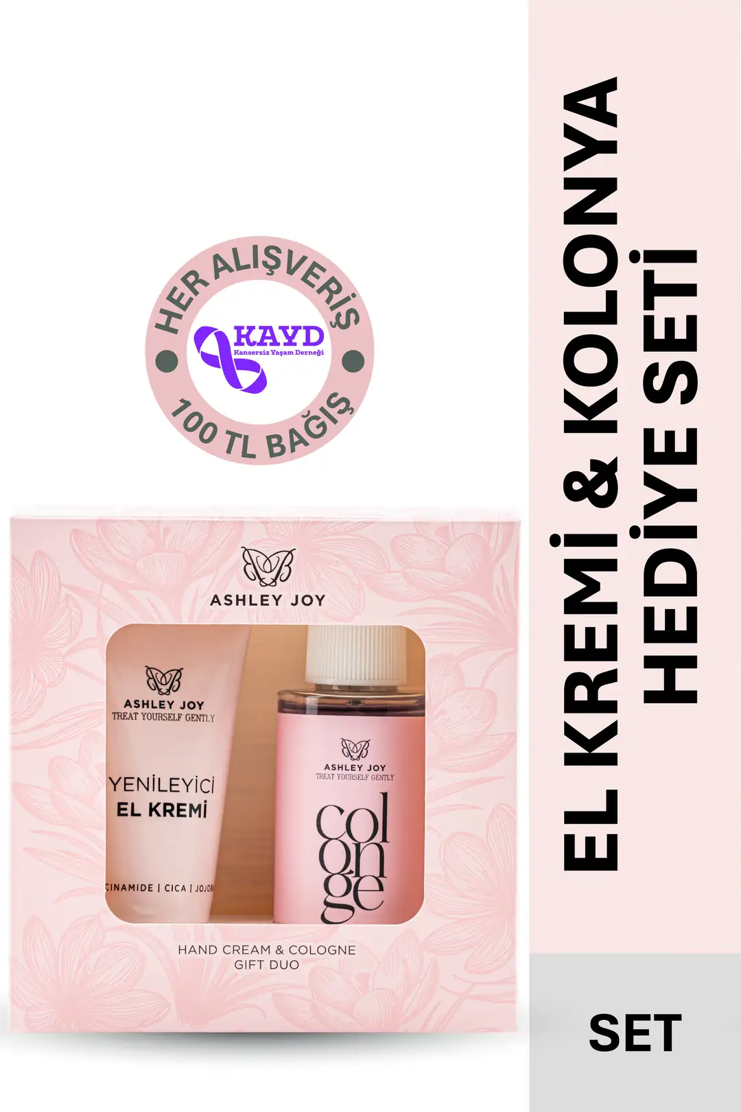 Ashley Joy Safran Kolonyası 100 ml Yenileyici El Kremi İkili Kofre