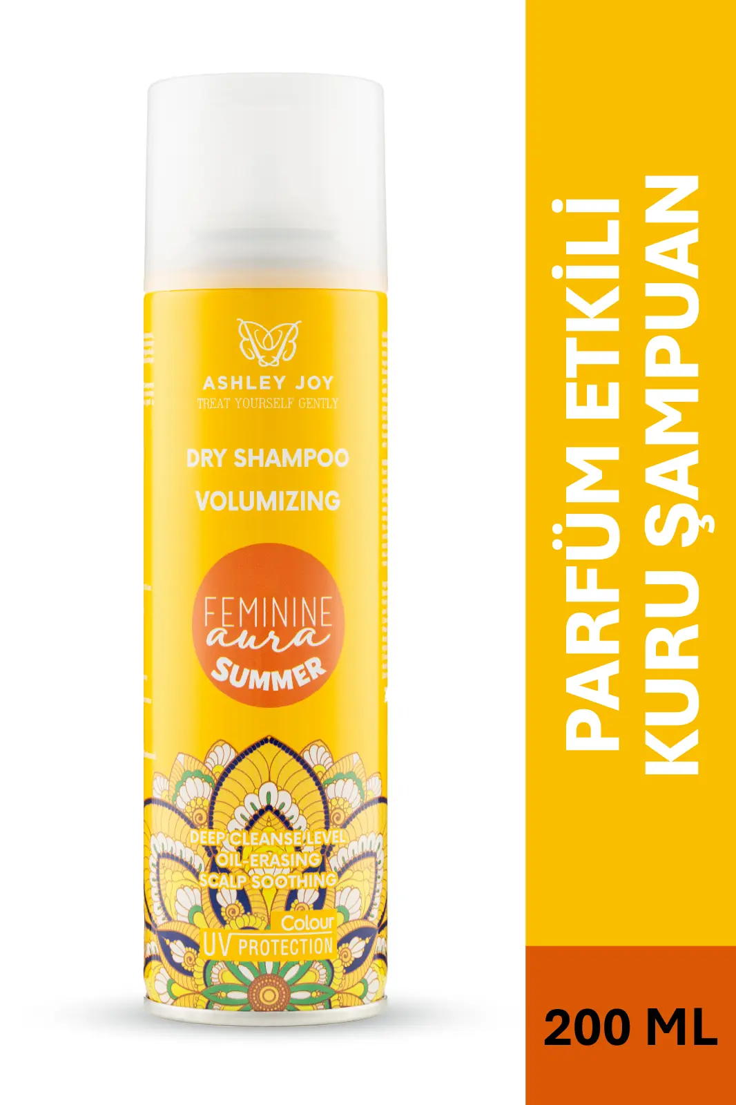 Ashley Joy Feminine Aura Summer UV Koruma Ekstra Hacim Kuru Şampuan 200 ml Portakal Çiçeği Saç Parfümü Etkili