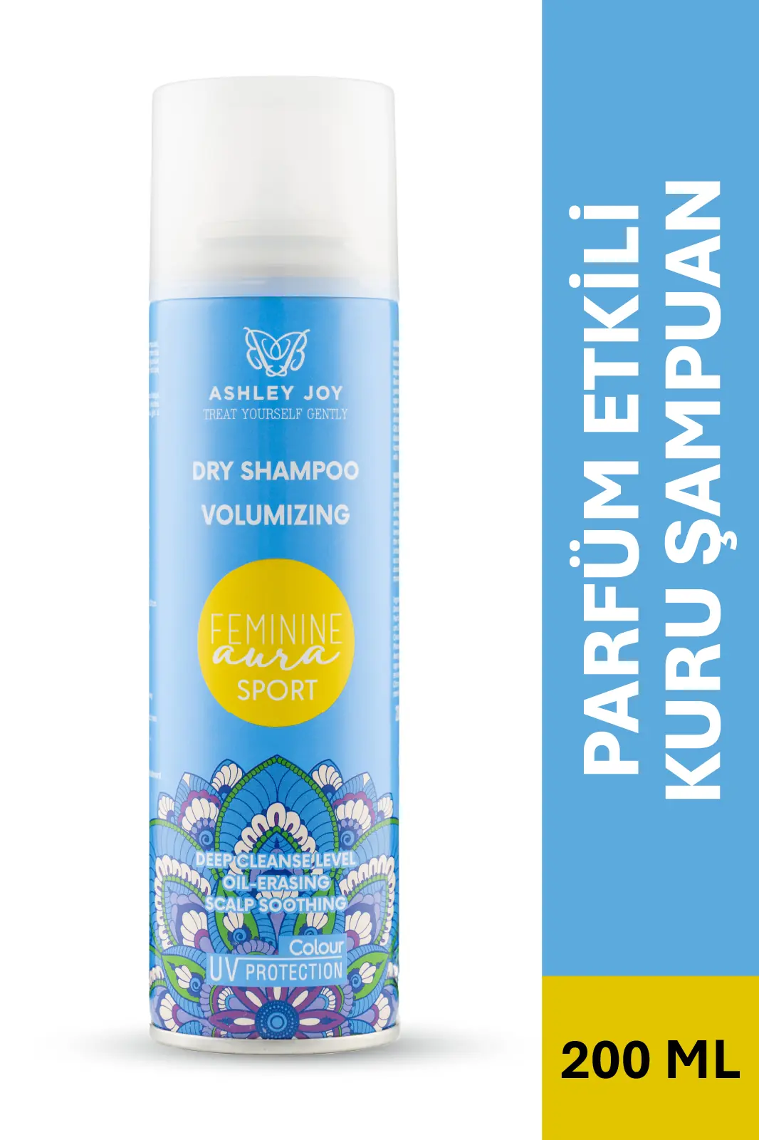 Ashley Joy Feminine Aura Sport UV Koruma Ekstra Hacim Kuru Şampuan 200 ml Limon Kokulu Saç Parfümü Etkili