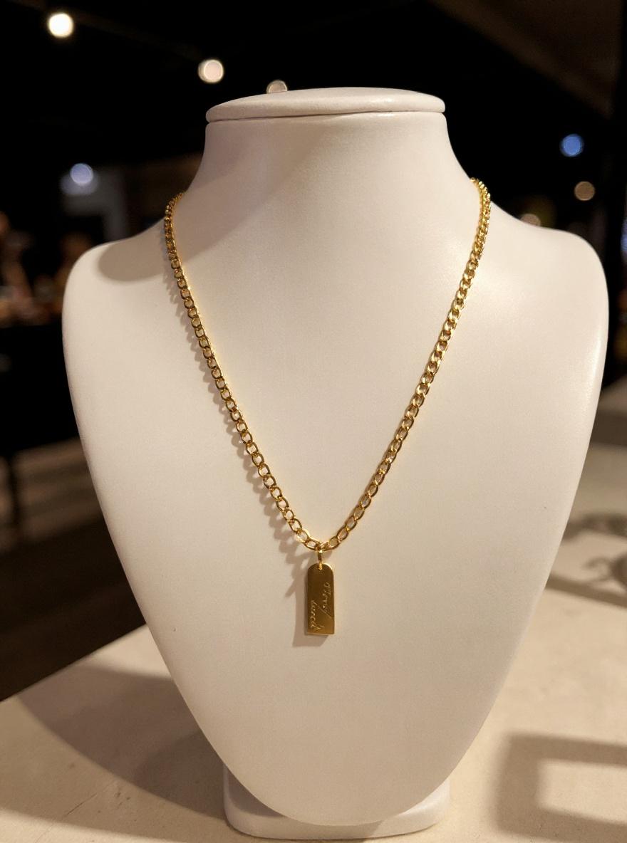 Çelik Yazılı Zincir Kolye